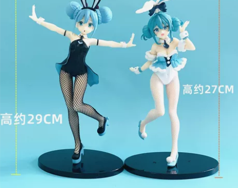 现货少女少女初音未来黑兔白兔女郎优质版手办