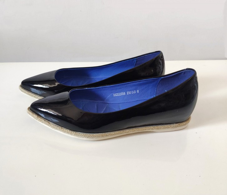 奥康全新36码38码漆皮尖头小内增高浅口单鞋