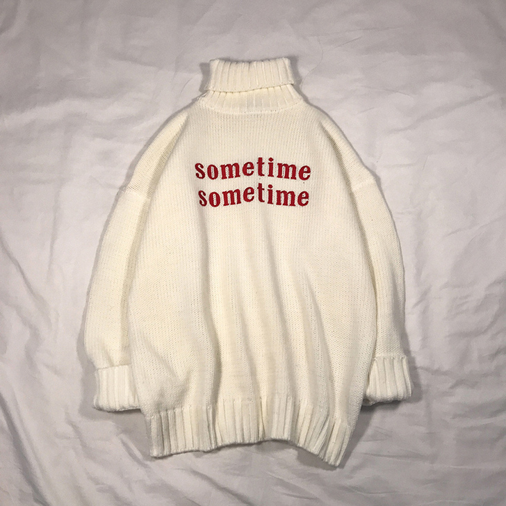 高领毛衣女2019新款潮宽松bf慵懒风in...