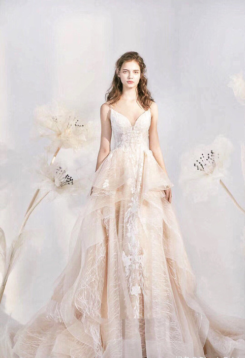WhiteHoney婚纱礼服超级仙哈，香槟...