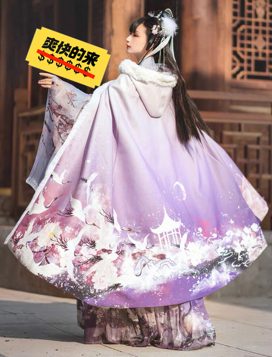 加绒汉服斗篷花神记汉服女齐胸襦裙原创仙女裙...