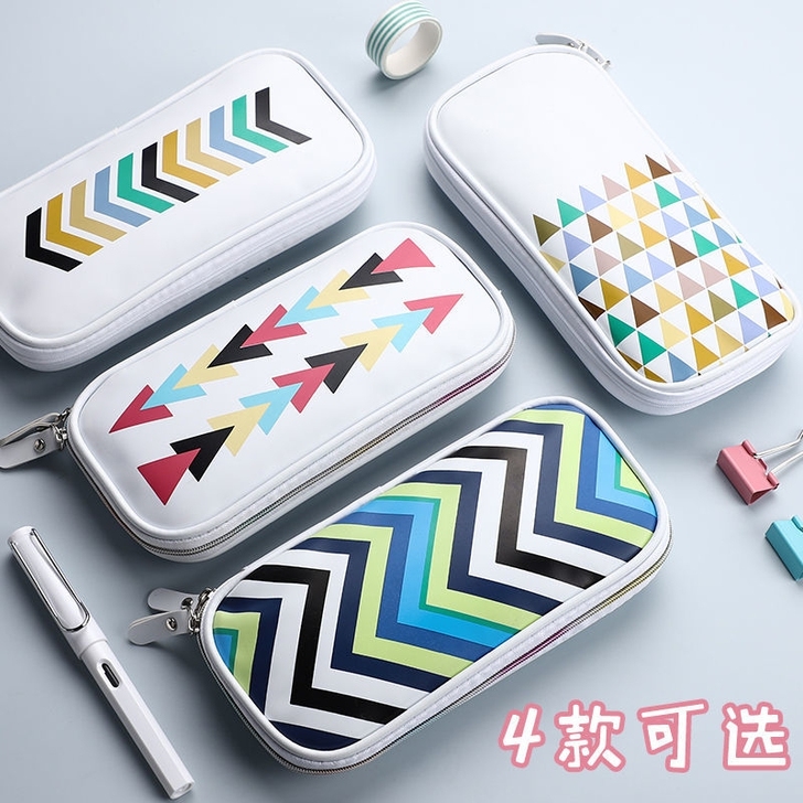 全新包邮大容量皮质笔袋多功能铅笔盒学生笔袋...