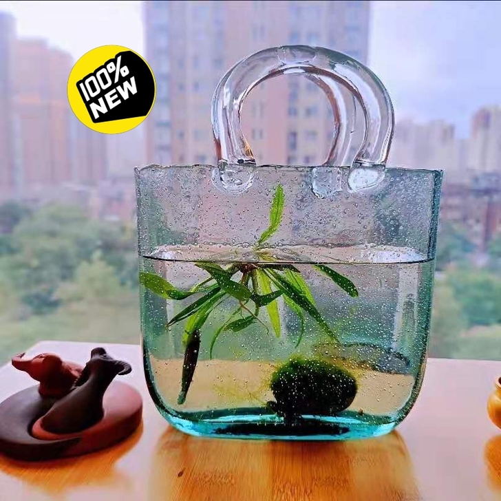 ins风北欧轻奢透明玻璃花瓶现代简约桌面装...