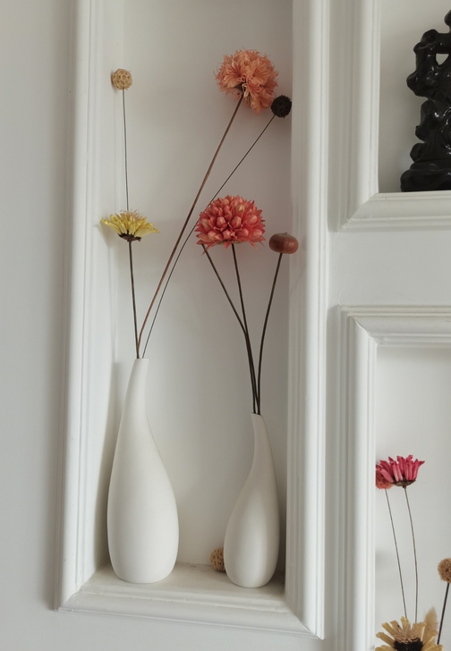 北欧陶瓷干花装饰品小现代创意简约水滴花瓶摆...