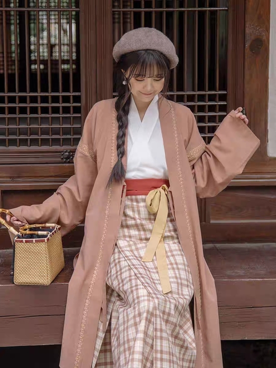 远山乔【正山小种】宋制汉服女旋裙春秋日常三...