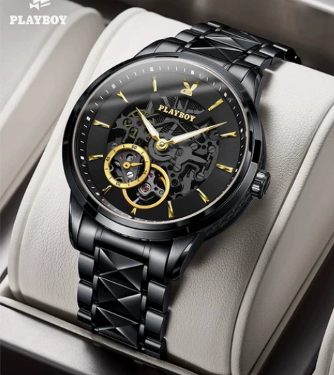 正品牌瑞士认证花花公子男士手表男 全自动机...