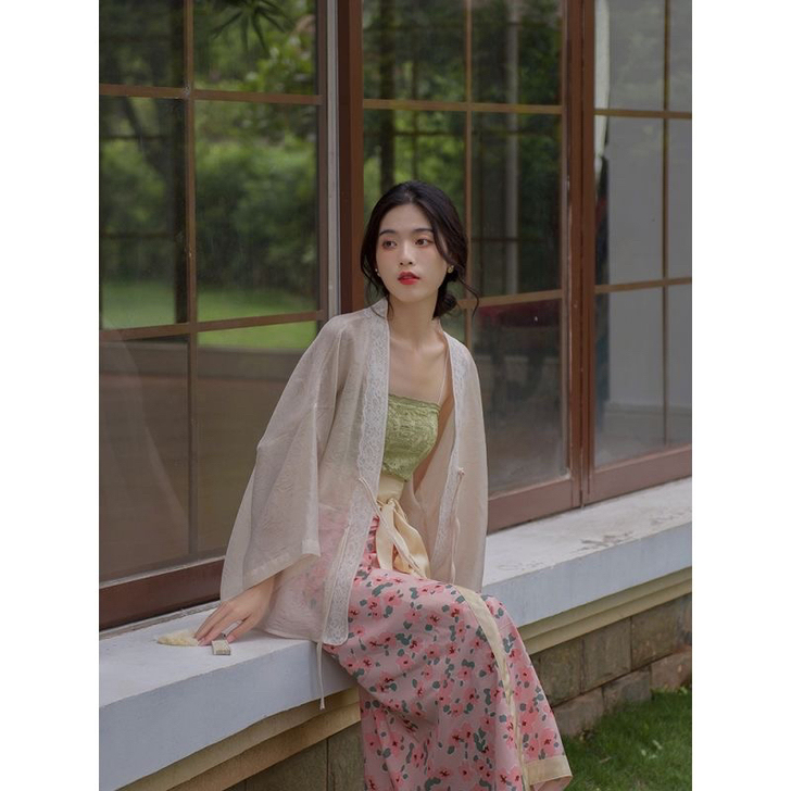 南风谷《花间游》改良汉服女宋制旋裙一片式国...