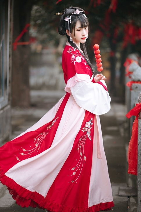 科幻 花神记灵语原创汉服女晋制交领襦裙齐腰...