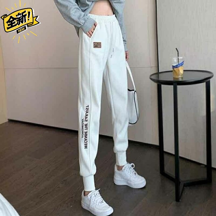 新款宽松休闲哈伦长裤外穿束脚运动裤卫裤女