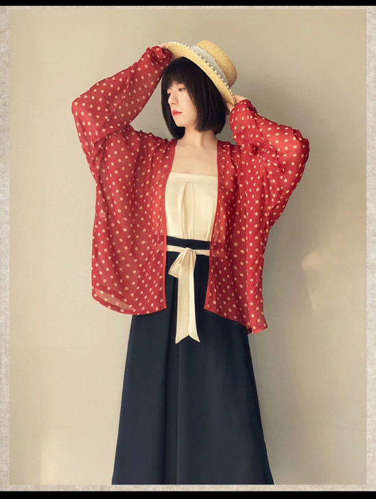 退坑出汉服，宋制汉元素三涧裙飞机袖三件套L...