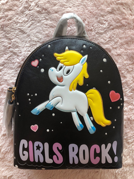 全新伊米妮头层金属爆裂纹牛皮趣味大容量双肩包