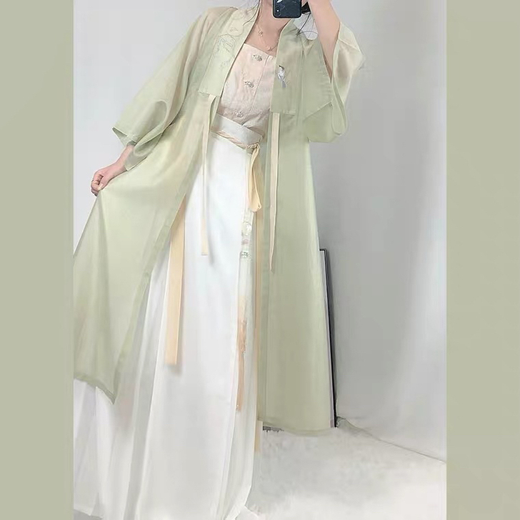 松鹤亭 意不合 明制合领半袖长衫汉服女原创...