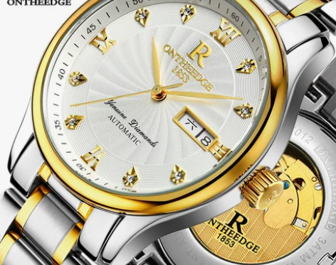 瑞之缘正品手表男士精钢带防水腕表真皮镂空全...