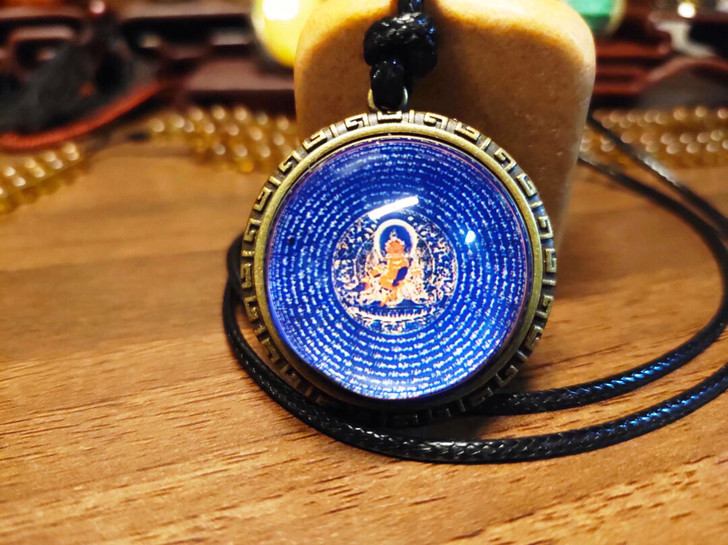 尼泊尔随身黄财神唐卡吊坠