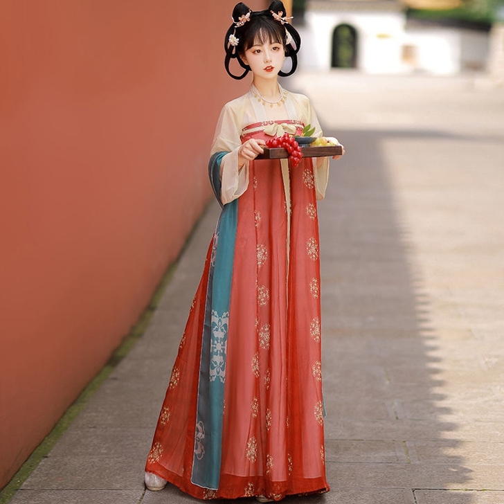 原创正品花神记唐制汉服女齐胸破裙复原款长安...