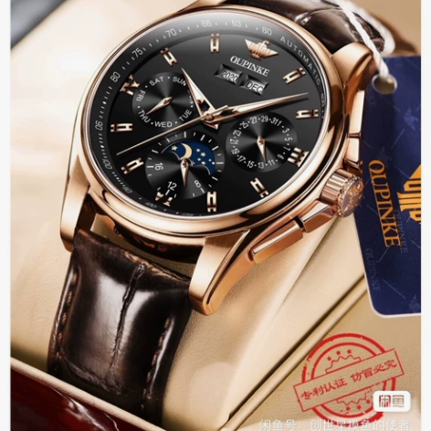 瑞士认证欧品客正品牌手表男士机械表 全自动...
