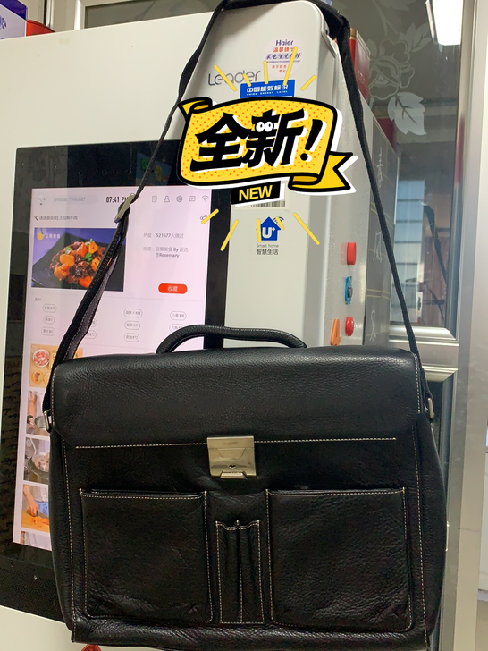 Bugatti布嘉迪,真皮公文包,细腻皮质...