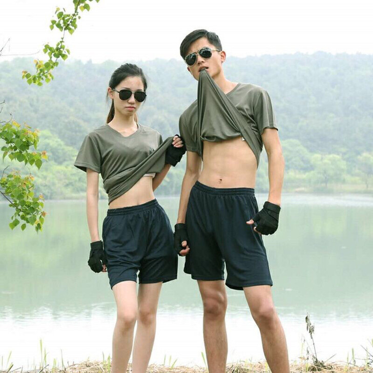 正品体能训练服套装夏季男女短袖体能短裤圆领...