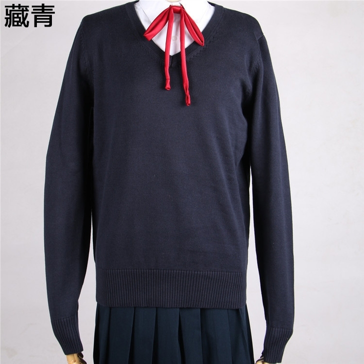 现货 日系校园风JK制服男女装学生针织V领...