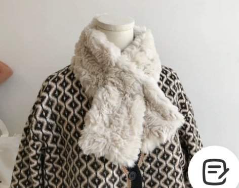 高级感 韩国东大门冬天新款仿濑兔毛交叉围巾...