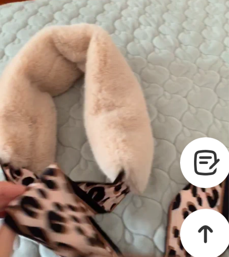 毛领围脖韩版豹纹毛毛围巾 驼色 装饰没有领...