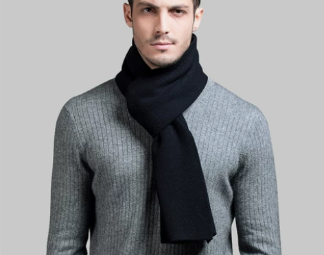 100%纯羊毛男士围巾男冬季高档韩版百搭