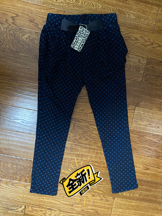 女款黑蓝色全新带标牌 时尚休闲长裤纯棉弹力...