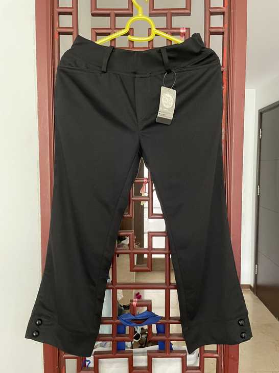 全新黑色弹力棉七分裤八分裤。