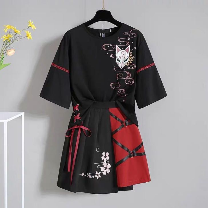 大码女装夏季套装女2021新款改良汉服中国...