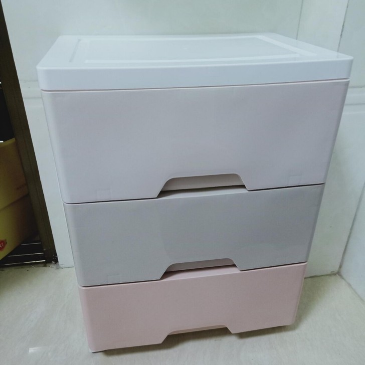 加厚塑料多层床头抽屉式收纳柜儿童置物收纳箱...