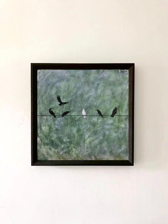 《黑与白》油画作品