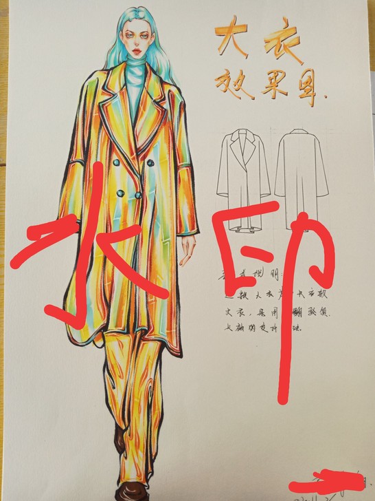 服装效果图，写生，手绘