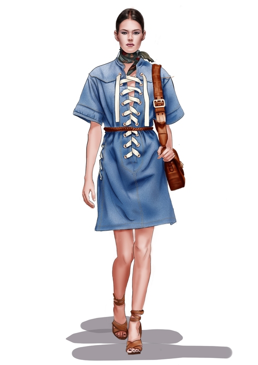 服装效果图代画，PS。手绘也可以。