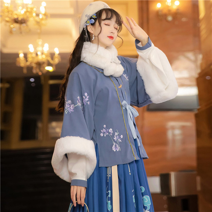 兰泣露汉服女正品原创秋冬季明制袄裙中国风加...