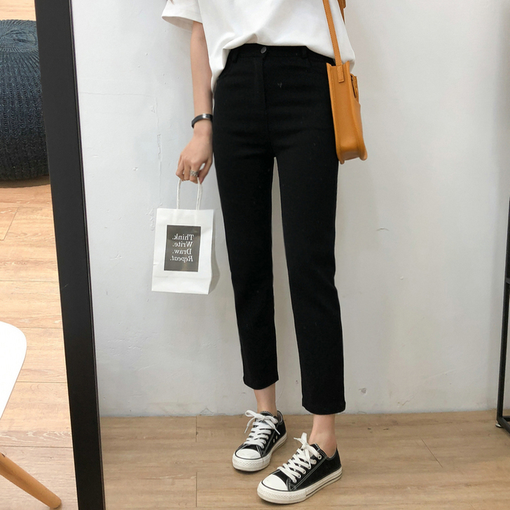 2021款大弹力高腰黑色外穿打底小黑裤女百...