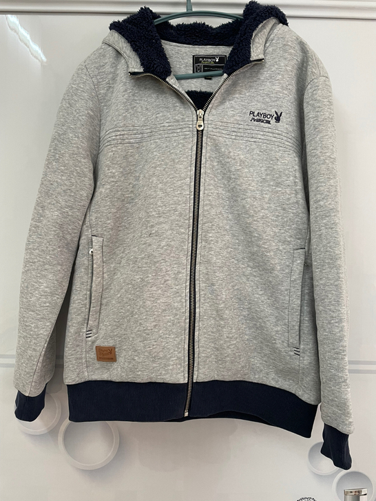 男款花花公子连帽加绒棉服