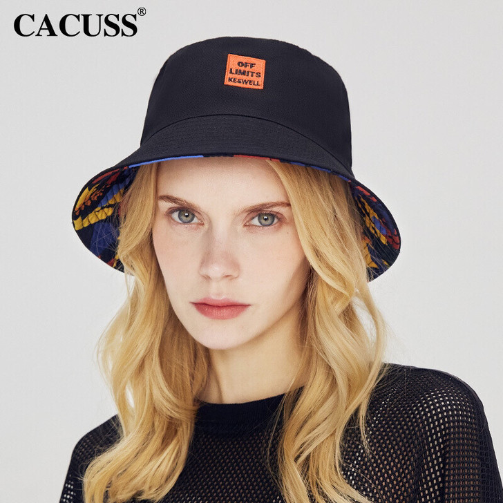 Cacuss渔夫帽大头围春夏双面戴女遮阳帽...
