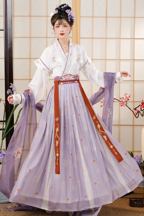 玉术【一览芳华】原创汉服女唐褙子圆领衫褶裙...