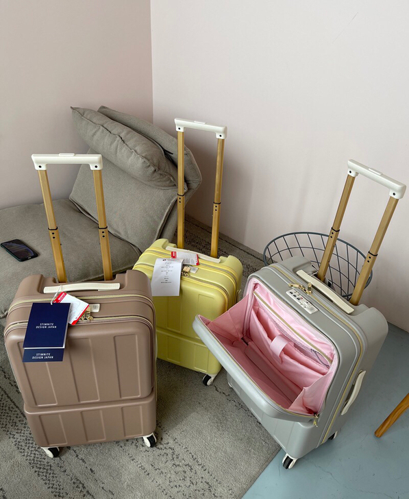 高端日本侧开口登机箱20寸电脑箱子女超静音...