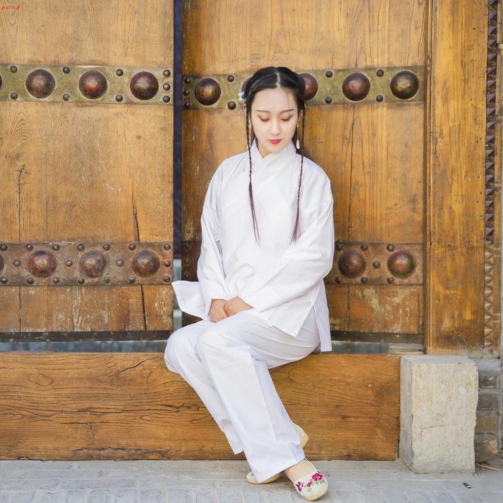 素羽华裳日常汉服男女同款纯棉中衣中裤套装居...