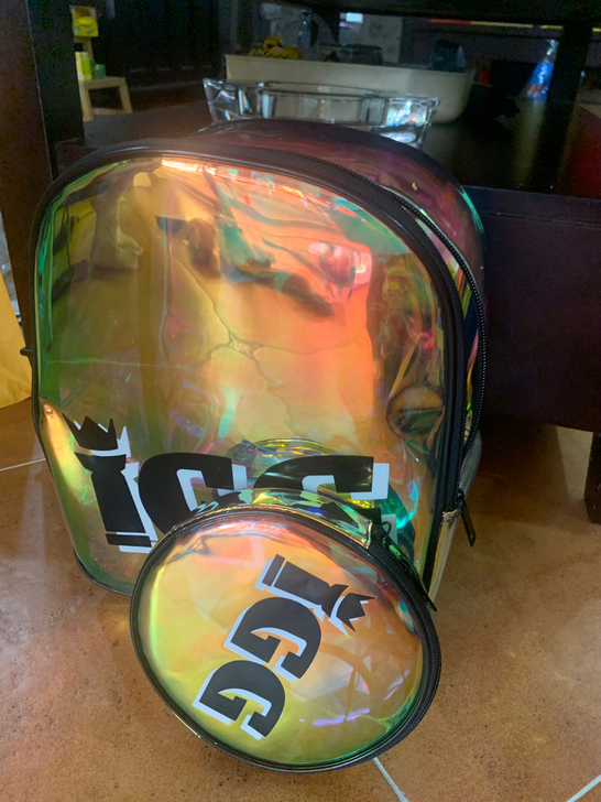 IGG时尚双肩背包加小圆饼背包一整套