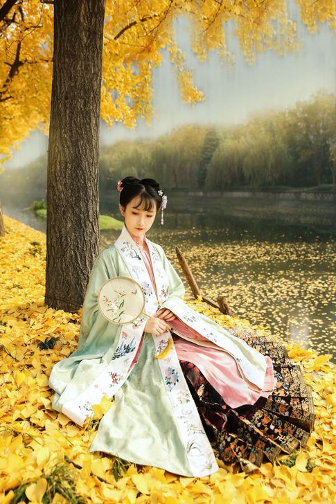 【踏云馆】汉服 原创明制秋冬四时花明披风妆...