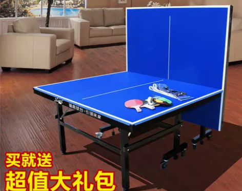 带轮可移动式比赛专用乒乓球台家用可折叠式标...