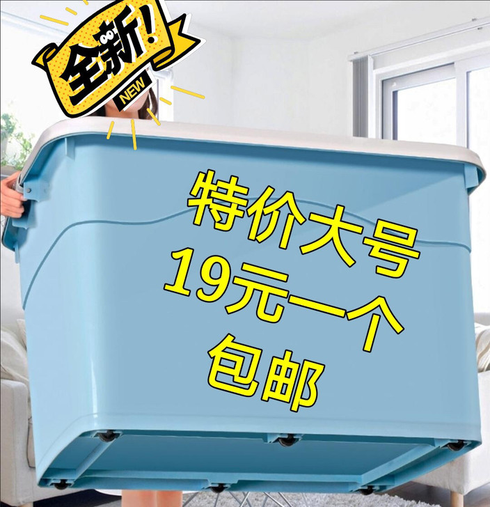 【特价大号19元一个】出售剩余收纳箱，全新...
