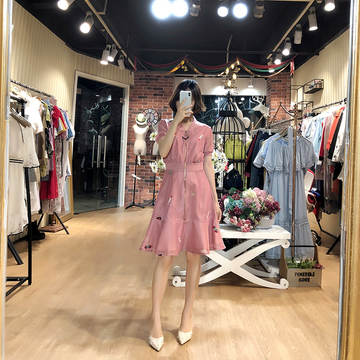 春夏款收腰显瘦小香风小个子高腰鱼尾连衣裙子...