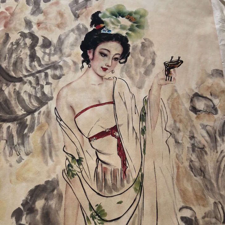 一张宣纸的贴画，一张刘继苣代表作普通挂画画...