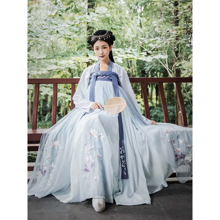幽兰满堂 墨子研 汉服女中国风齐腰齐胸襦裙...
