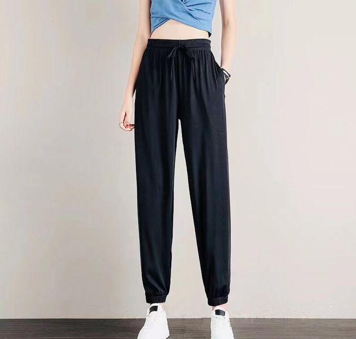 全新2021新款冰丝运动裤女宽松夏季薄款显...