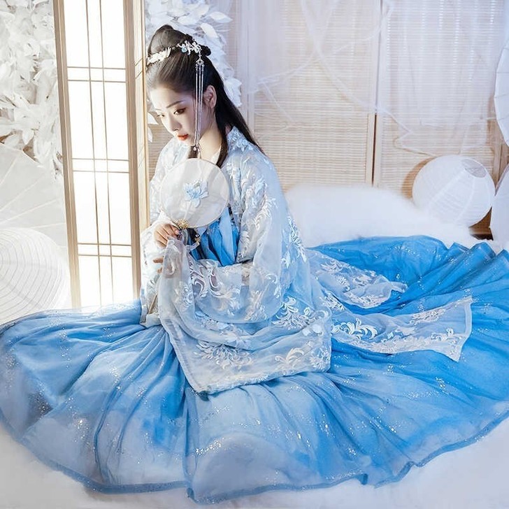 云汐梦 墨子研 原创汉服女齐胸襦裙两片式大...