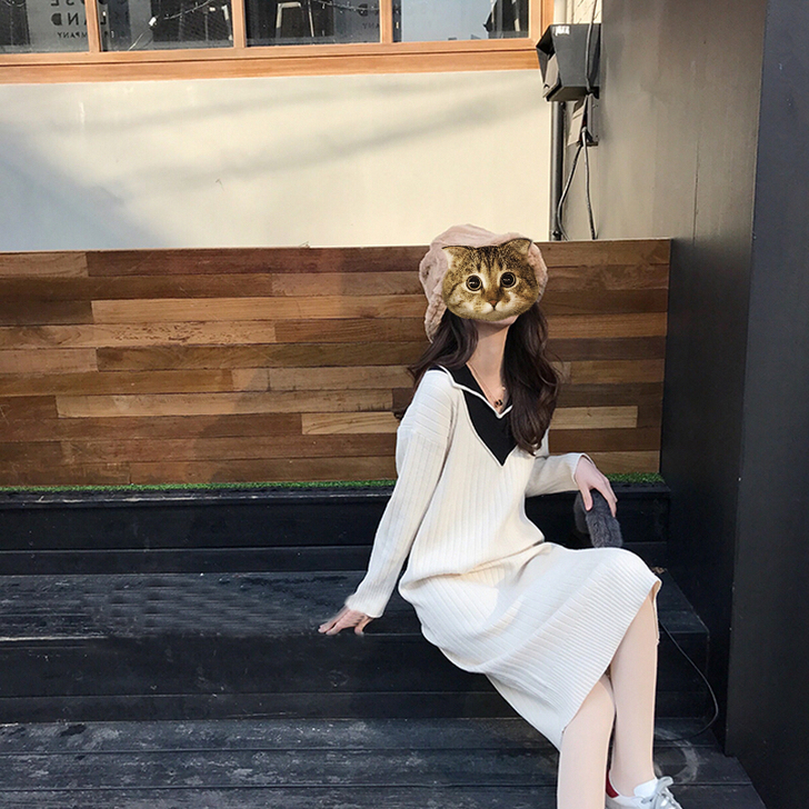 法式桔梗裙毛衣裙复古裙很仙的法国小众针织连...